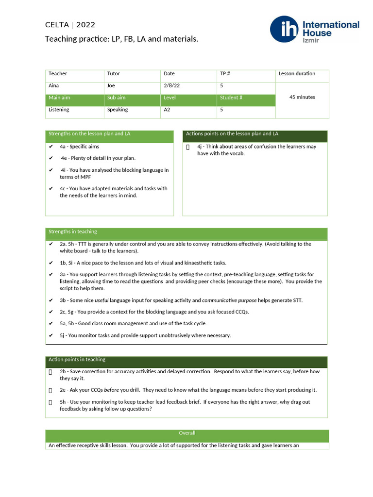 TP5 Aina LP | PDF | Lesson Plan | Teachers