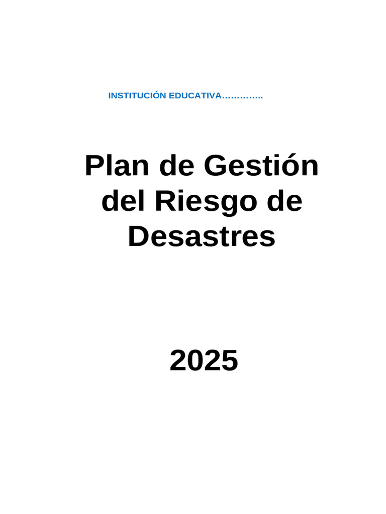 Plan de Gestión de Riesgos Educativos 2025 | PDF | Radiación