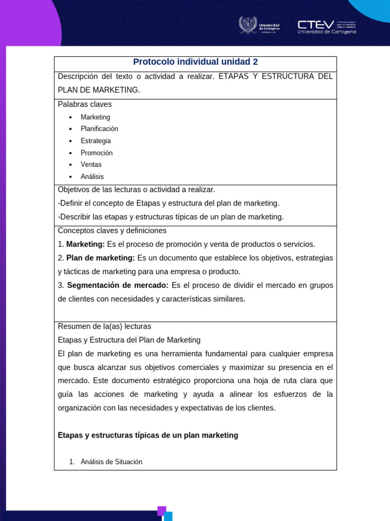 Etapas del Plan de Marketing Efectivo | PDF | Marketing | Mercado ...
