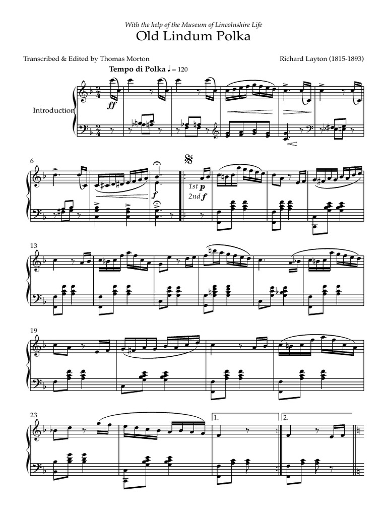 Tempo de l'Old Lindum Polka | PDF