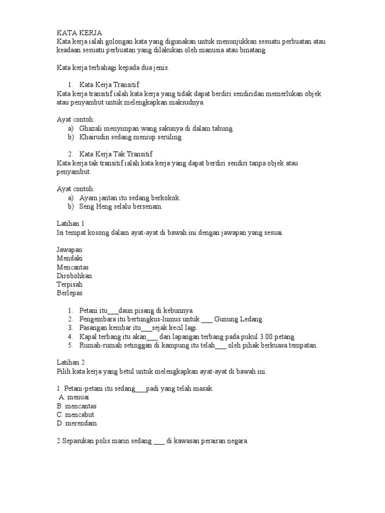 Kata Kerja Pdf