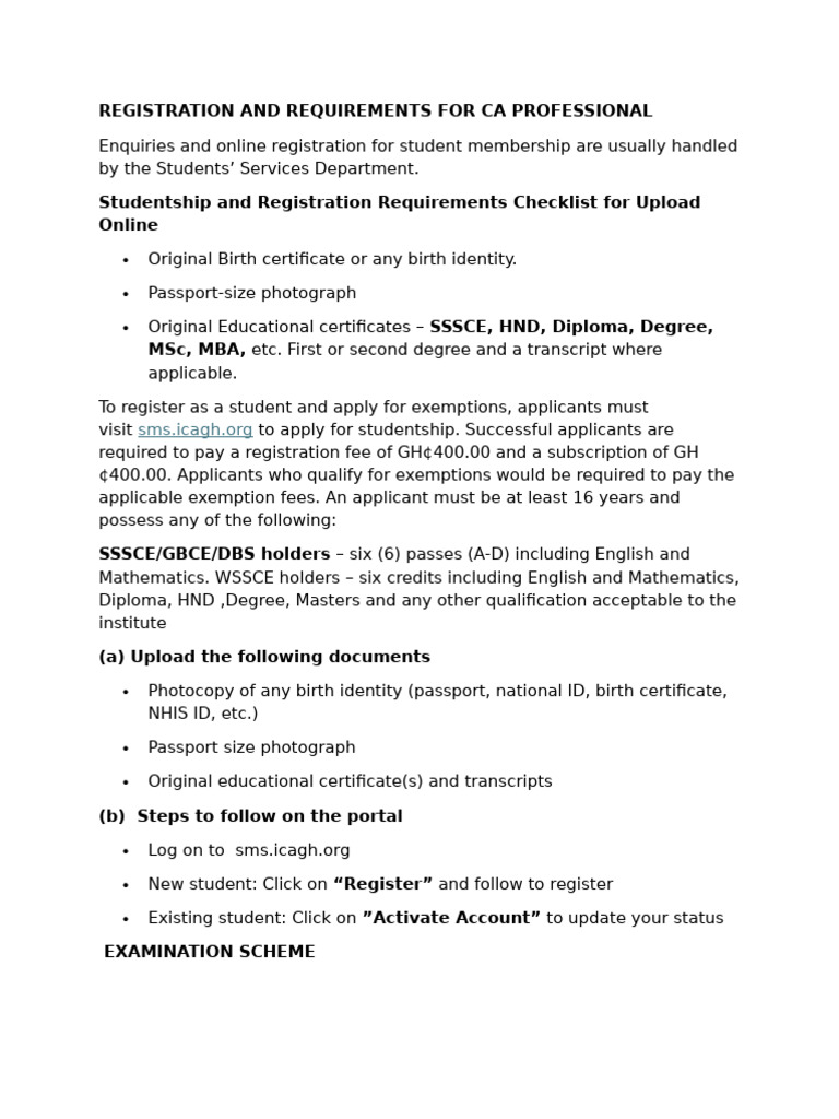 CA Registration and Exam Requirements | PDF | Accounting | Academic Degree