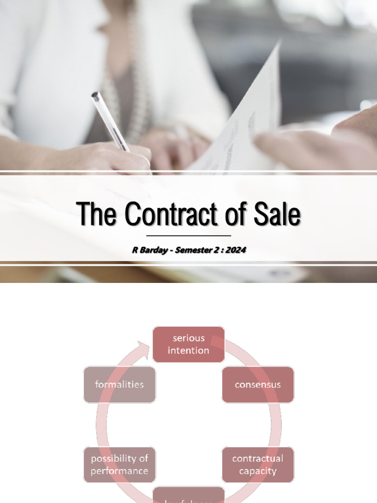 Understanding the Contract of Sale | PDF | Civil Law (Legal System ...