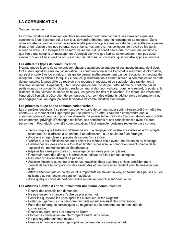 Guide de la communication efficace | PDF | la communication | Adolescence