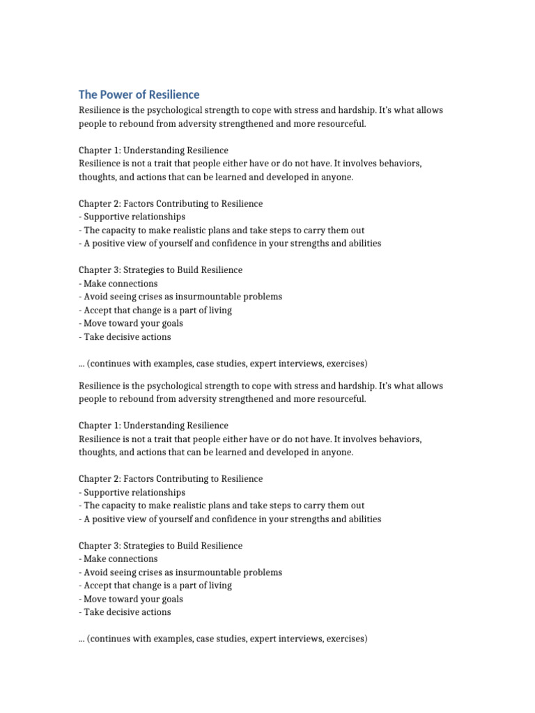Building Psychological Resilience Strategies | PDF | Psychological ...