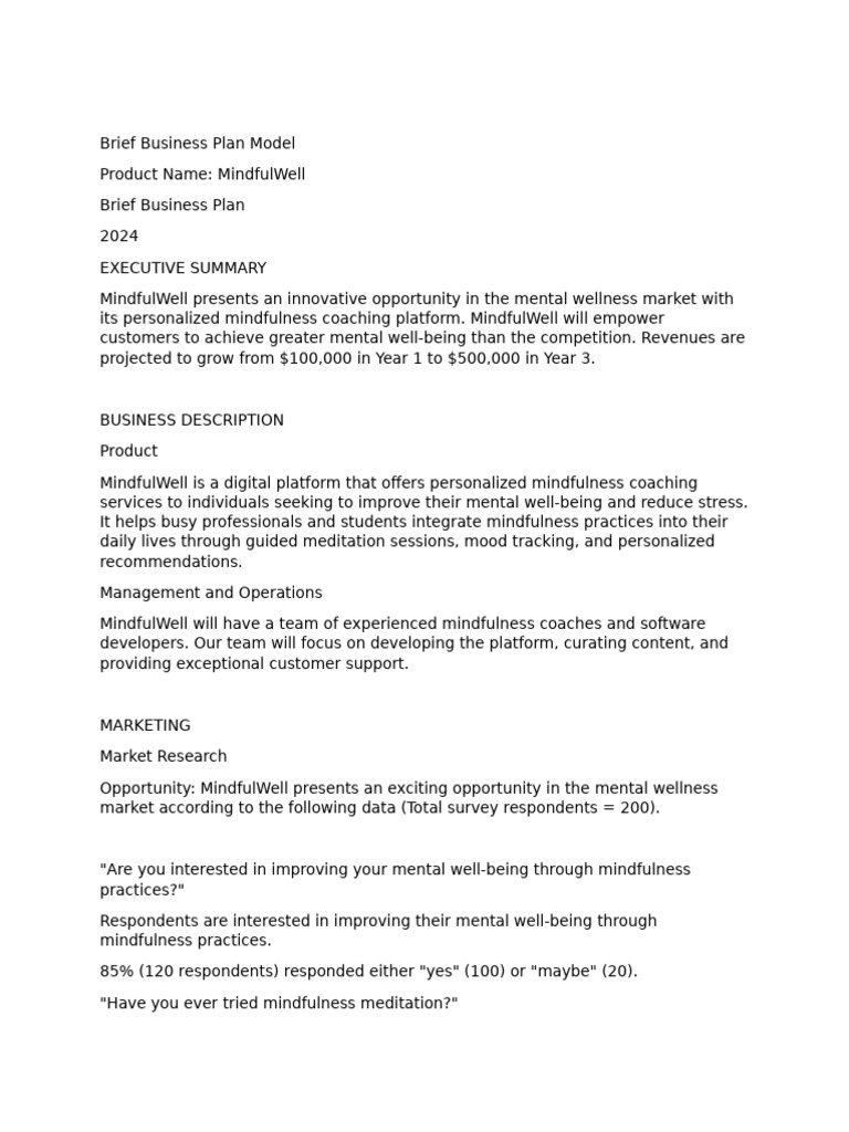 MindfulWell: Personalized Mindfulness Coaching | PDF | Mindfulness ...