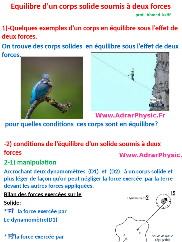 Conditions d'équilibre d'un solide | PDF
