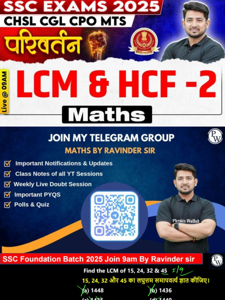 SSC Foundation HCF LCM Class-2 by Ravinder Sir | PDF