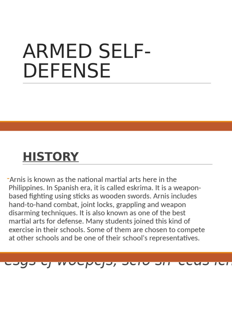 Armed And Unarmed Self Defense Pdf Taekwondo Combat Sports