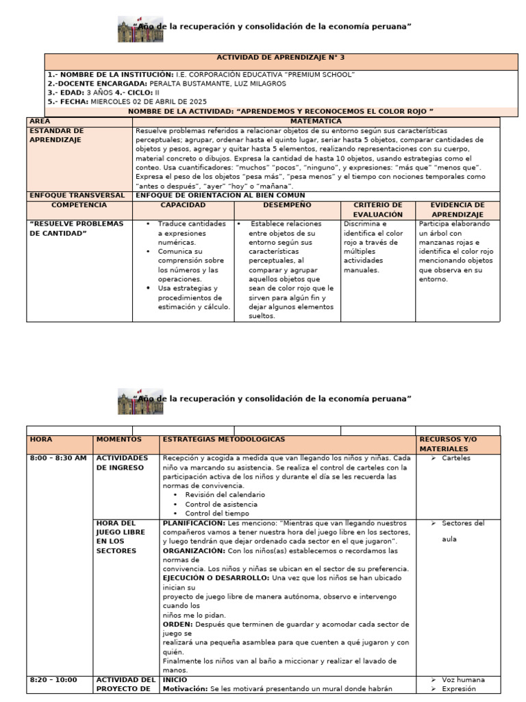 Actividades de Aprendizaje para Niños de 3 Años | PDF | Aprendizaje