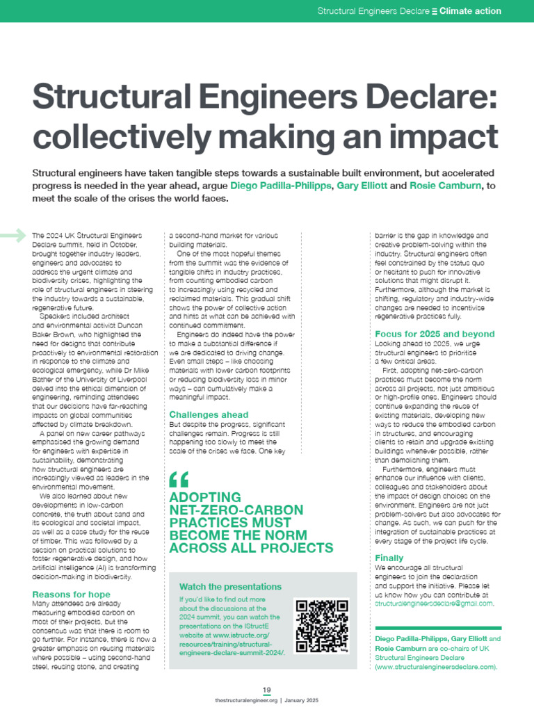 Structural Engineers Declare Collectively Making An Impact | PDF ...