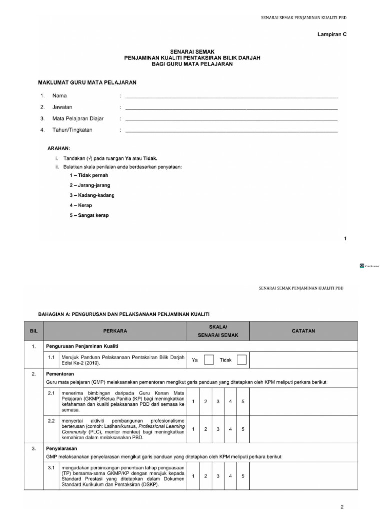 Senarai Semak C | PDF