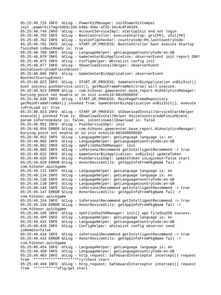 Game Center Startup Log Analysis | PDF | Computer Architecture | Computing