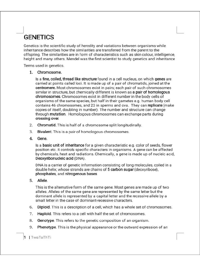 Word2pdf Genetics Notes 1744866591827 2 | PDF