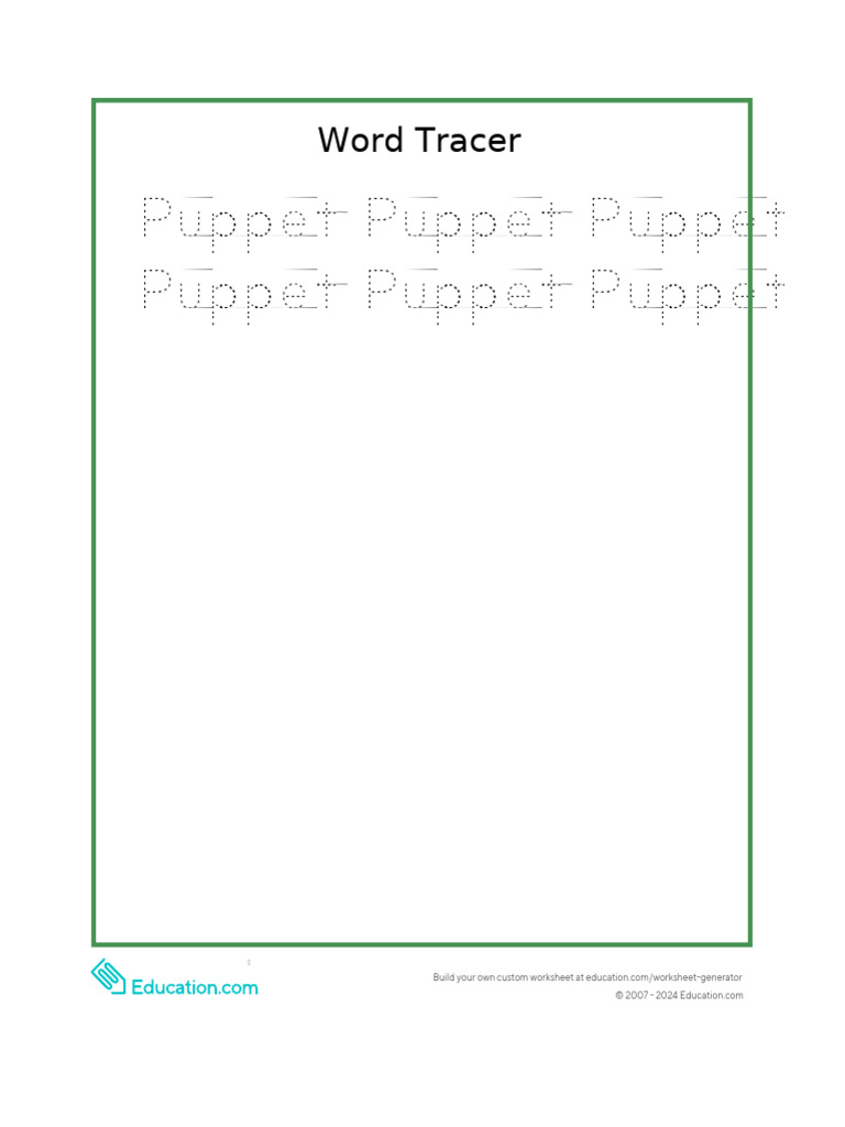 Custom Word Tracer Generator | PDF