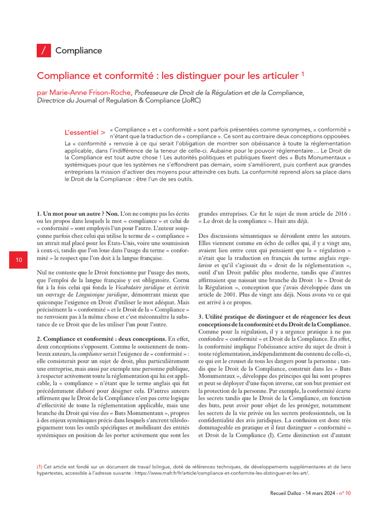 Compliance vs Conformité : Distinctions Clés | PDF | Traductions ...