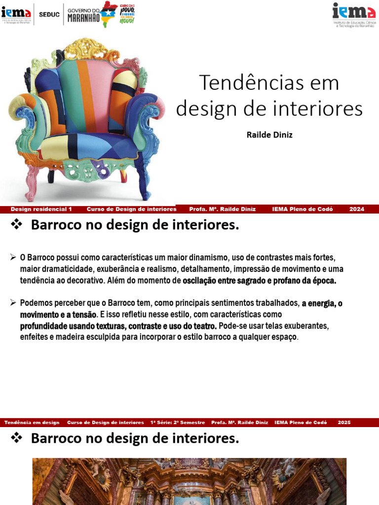 Barroco no Design de Interiores: Tendências | PDF