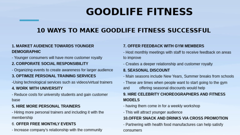 10 Strategies for GoodLife Fitness Success | PDF