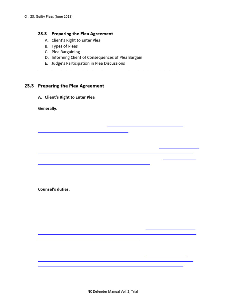 Preparing Guilty Plea Agreements Guide | PDF | Plea | Nolo Contendere