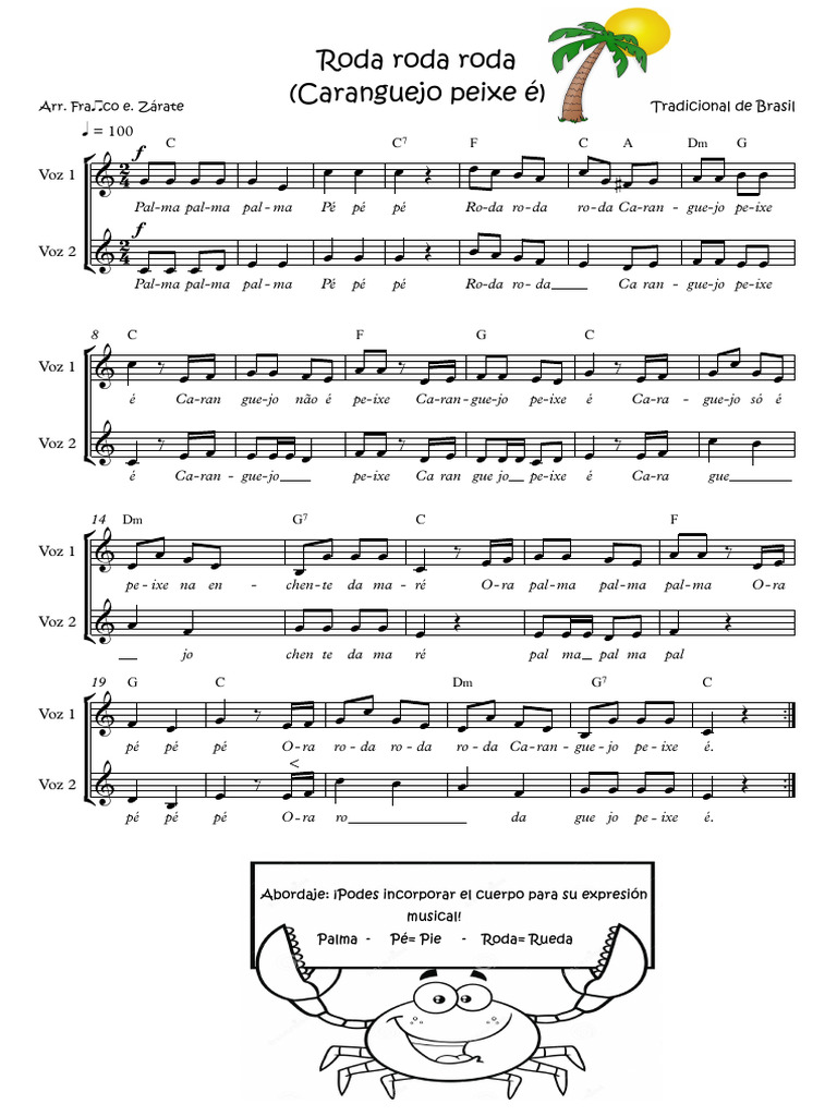 Roda Roda Roda - 2 Voces | PDF