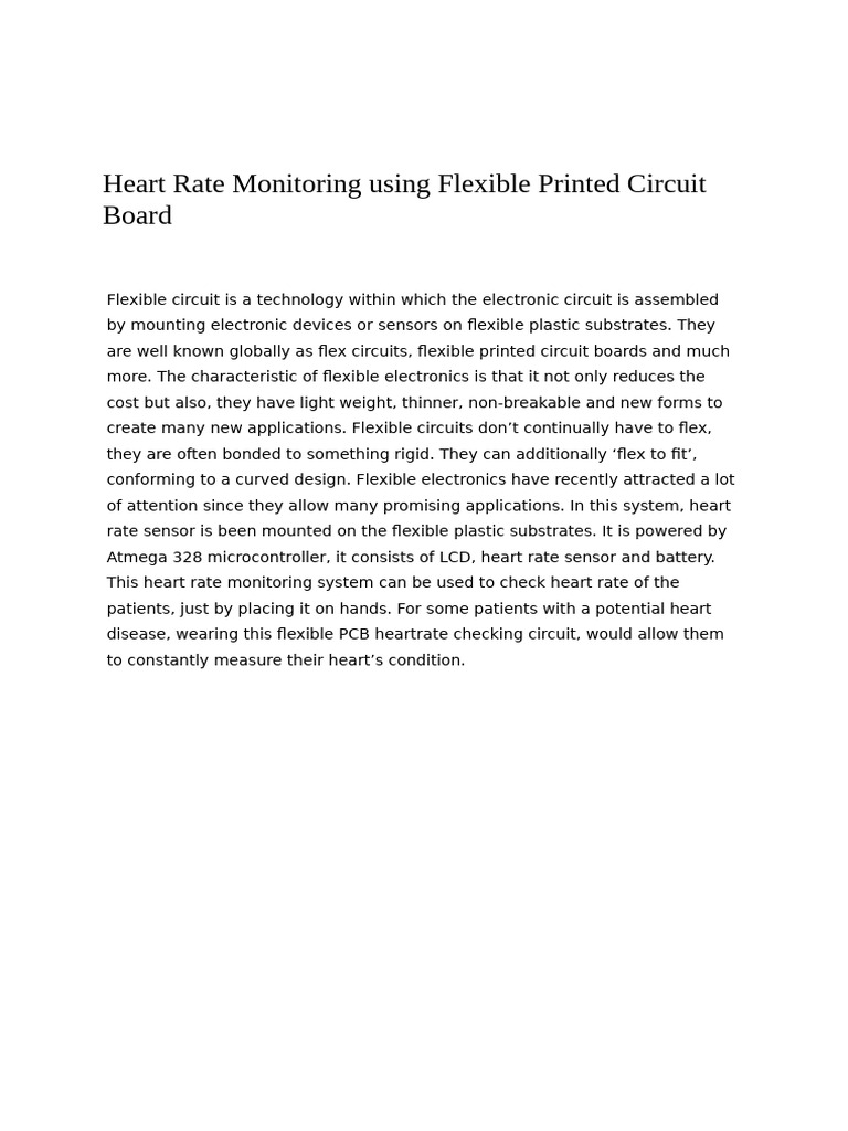 Flexible PCB Heart Rate Monitor System | PDF