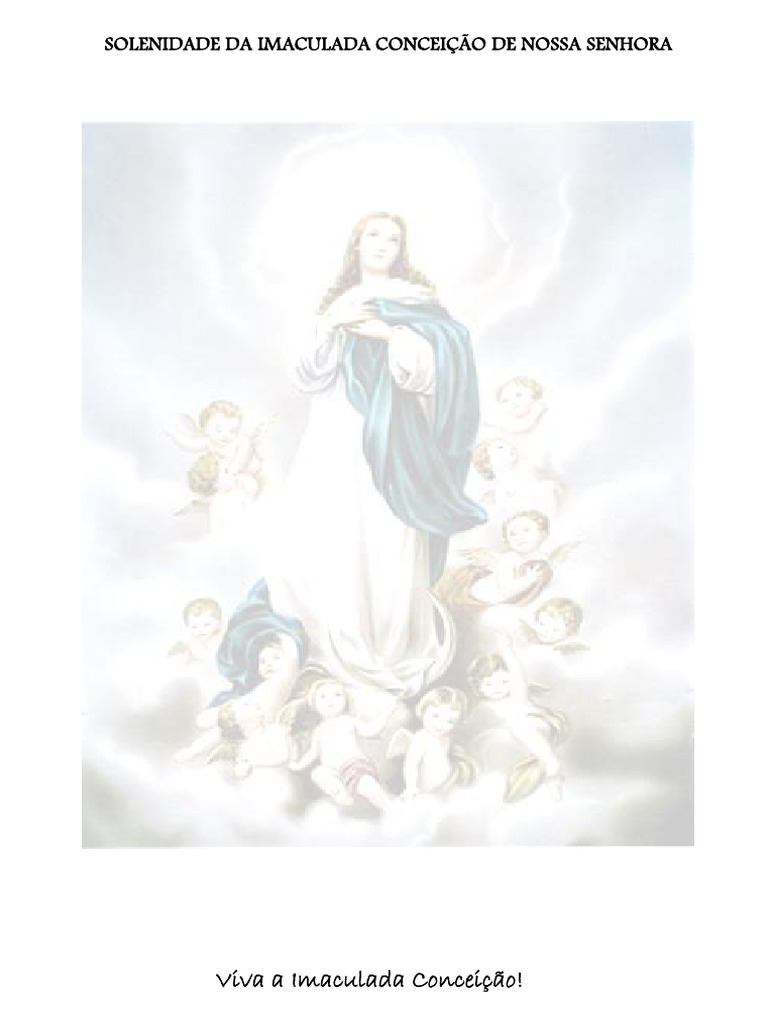 Solenidade da Imaculada Conceição | PDF | Maria, mãe de Jesus | Graça ...
