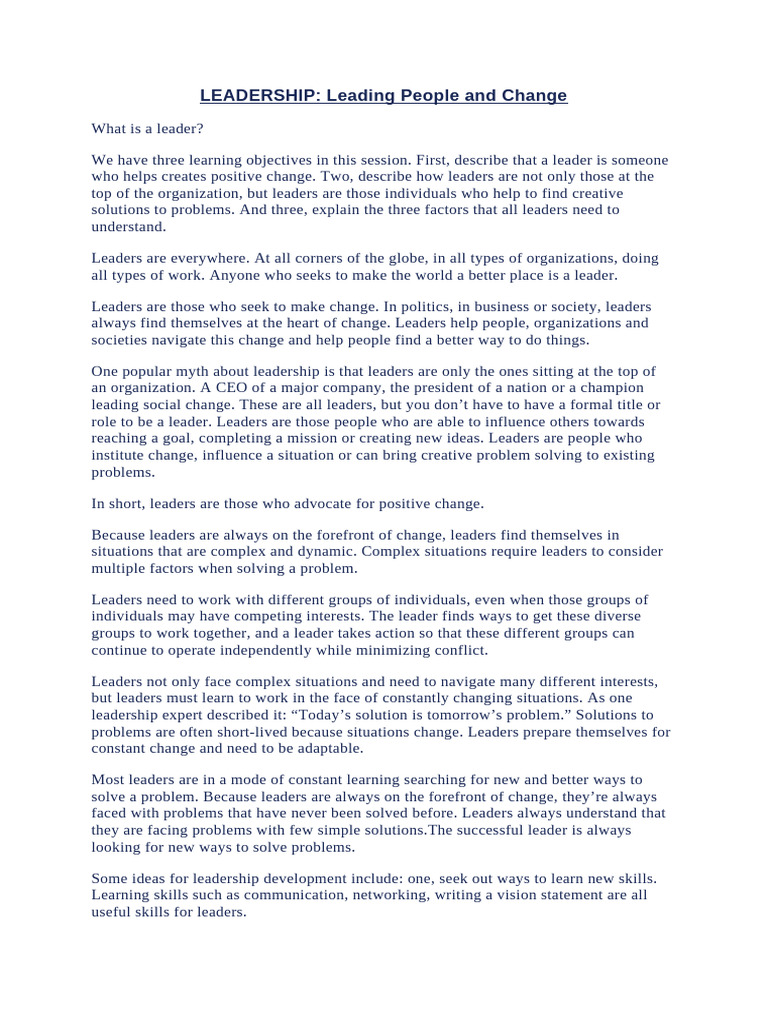 LEADERSHIP | PDF | Leadership | Mentorship