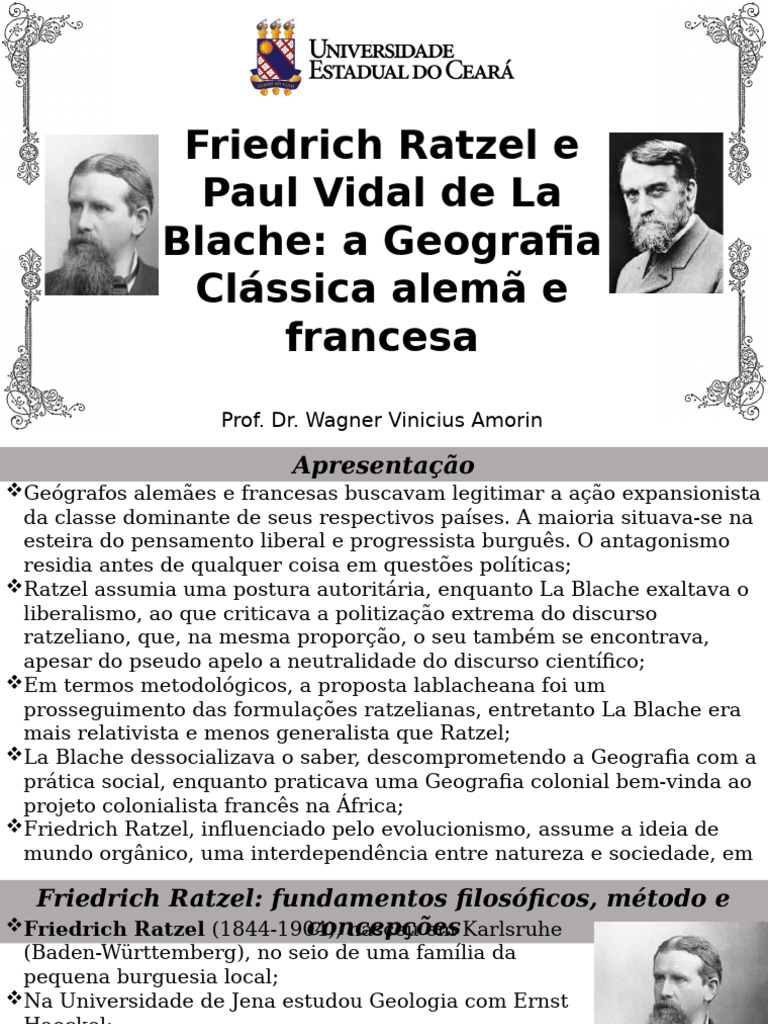 Ratzel e La Blache: Geografia Clássica | PDF | Geografia | Positivismo