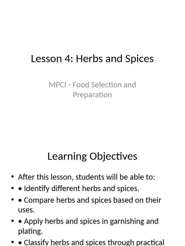 Overview of Herbs and Spices | PDF