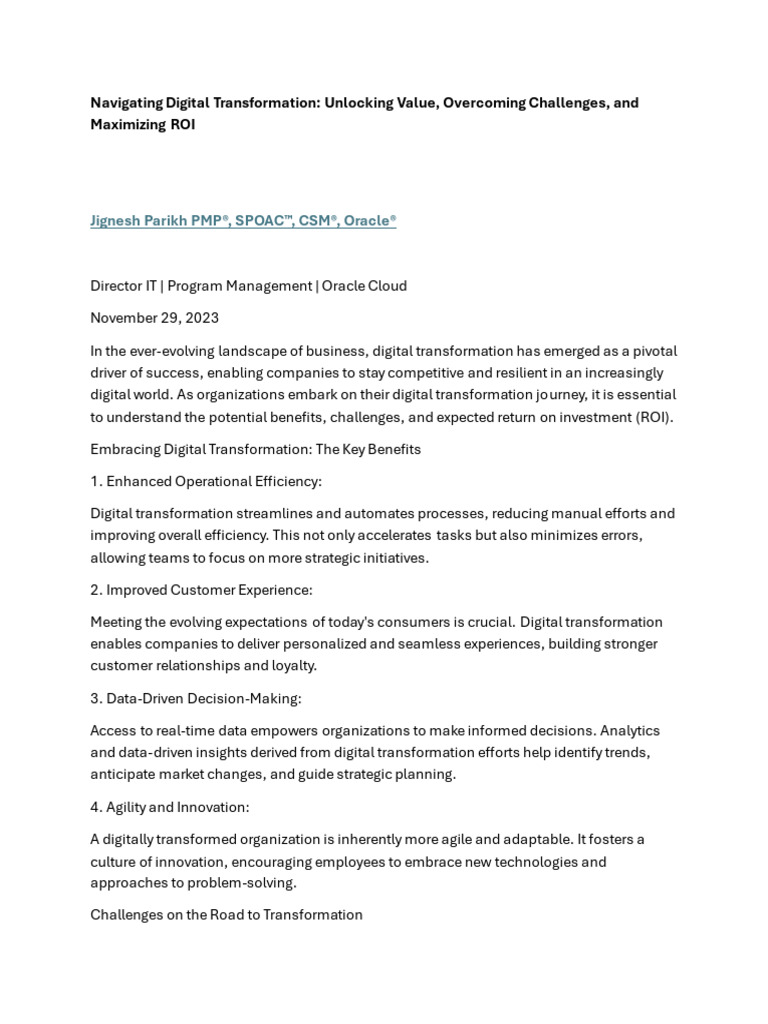 Navigating Digital Transformation | PDF | Performance Indicator | Economies