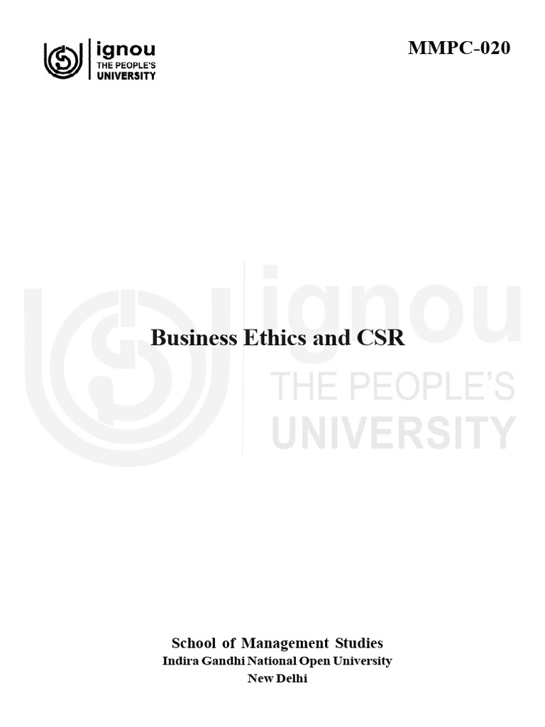 Business Ethics and CSR Overview | PDF | Corporate Social ...