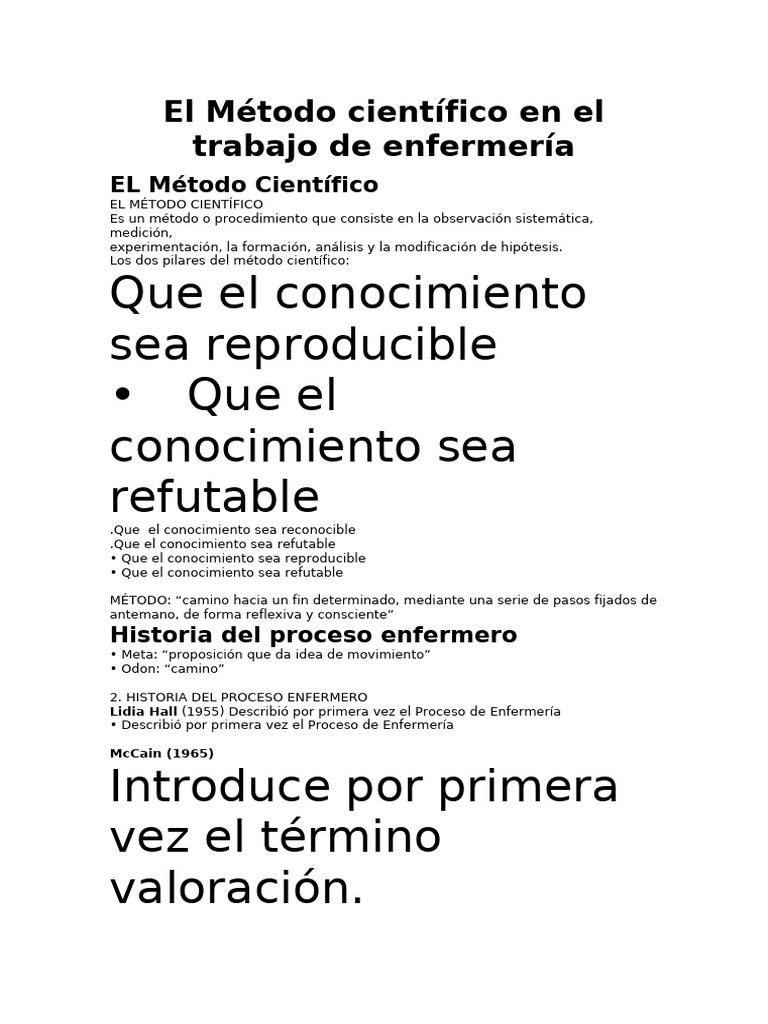 Método Científico En Enfermería Pdf Método Científico Enfermería 