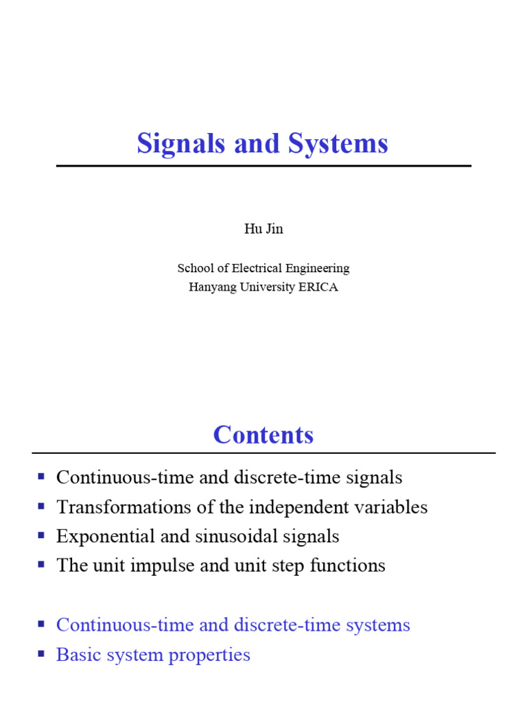 (2025.03.20) Signals and Systems 3 | PDF | Discrete Time And Continuous ...