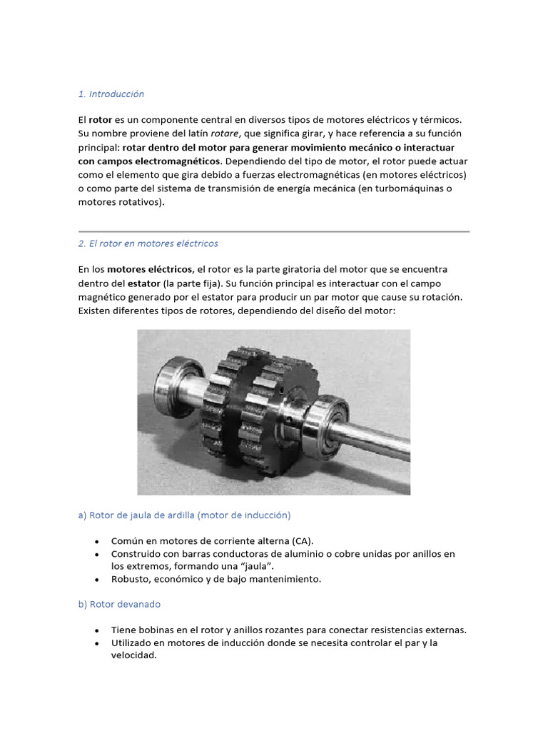 El Rotor en Los Motores | PDF | Motor eléctrico | Electromagnetismo
