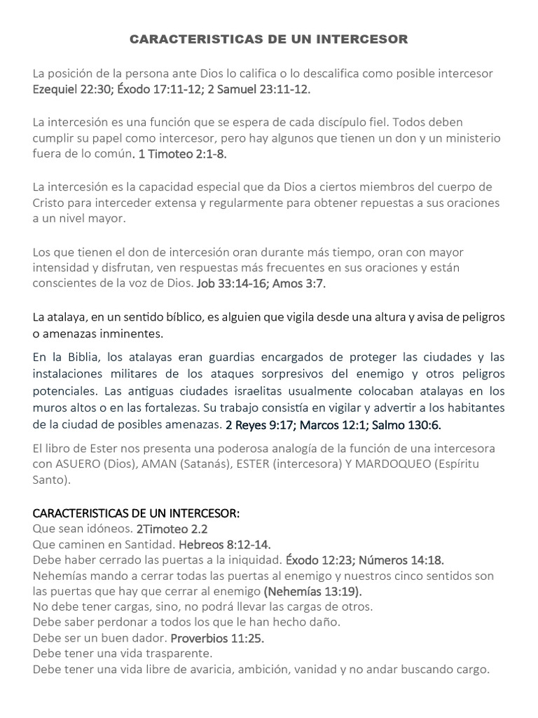 Características del Intercesor Profético | PDF | Intercesión | Creencia ...