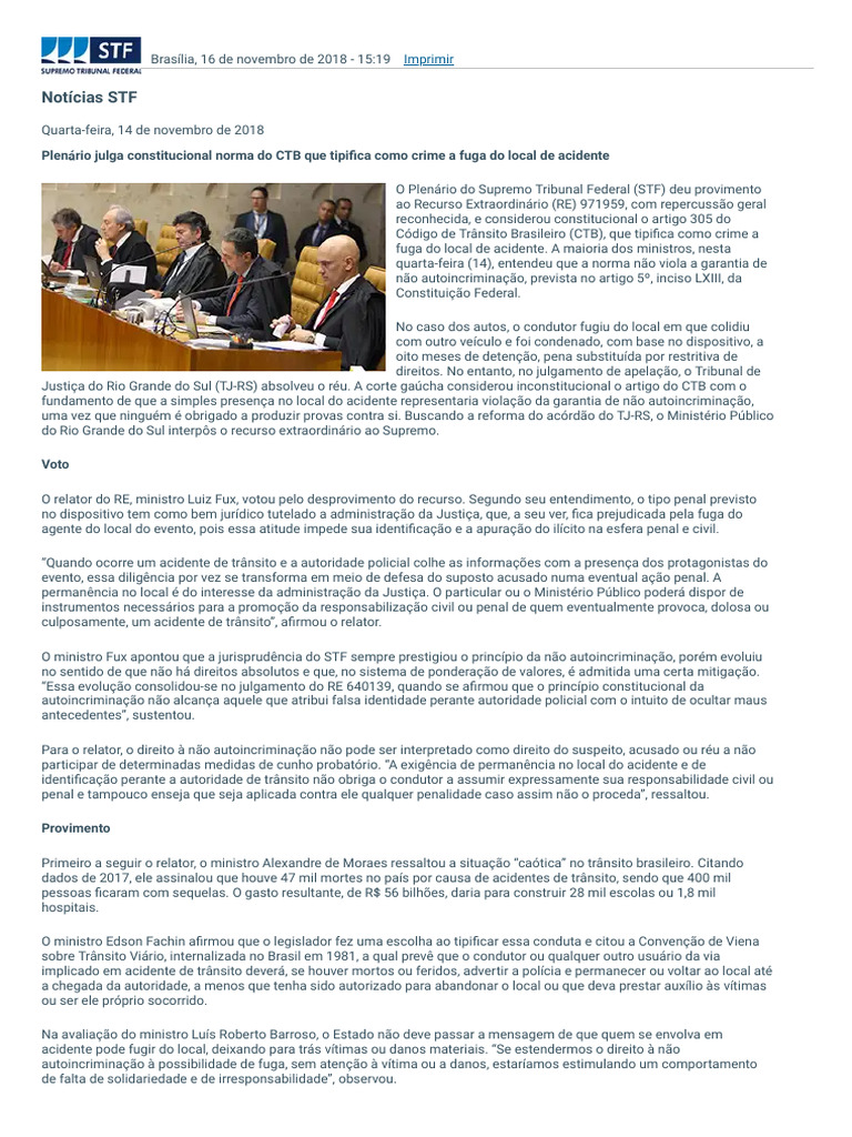 Matérias Reconhecidas - STF - Supremo Tribunal Federal | PDF | Crimes ...