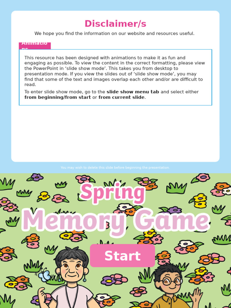 T PZ 1662022094 Fun Spring Memory Game Puzzle Powerpoint Ver 1 | PDF
