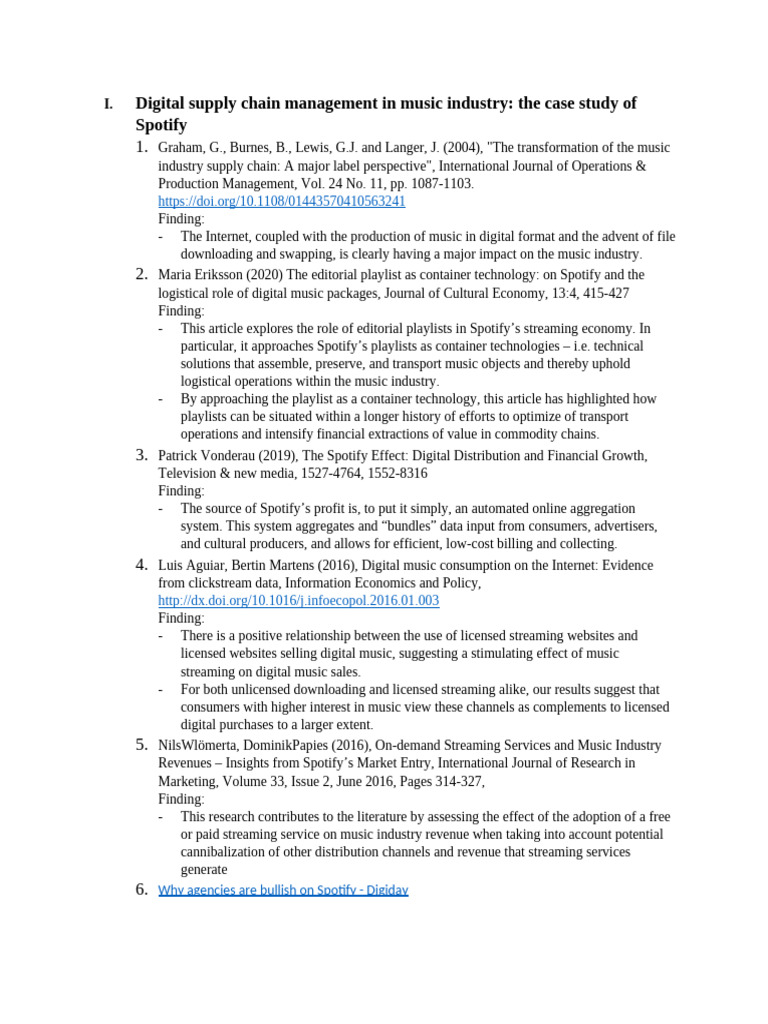 Topic Idea and List of References | PDF | Spotify | Streaming Media
