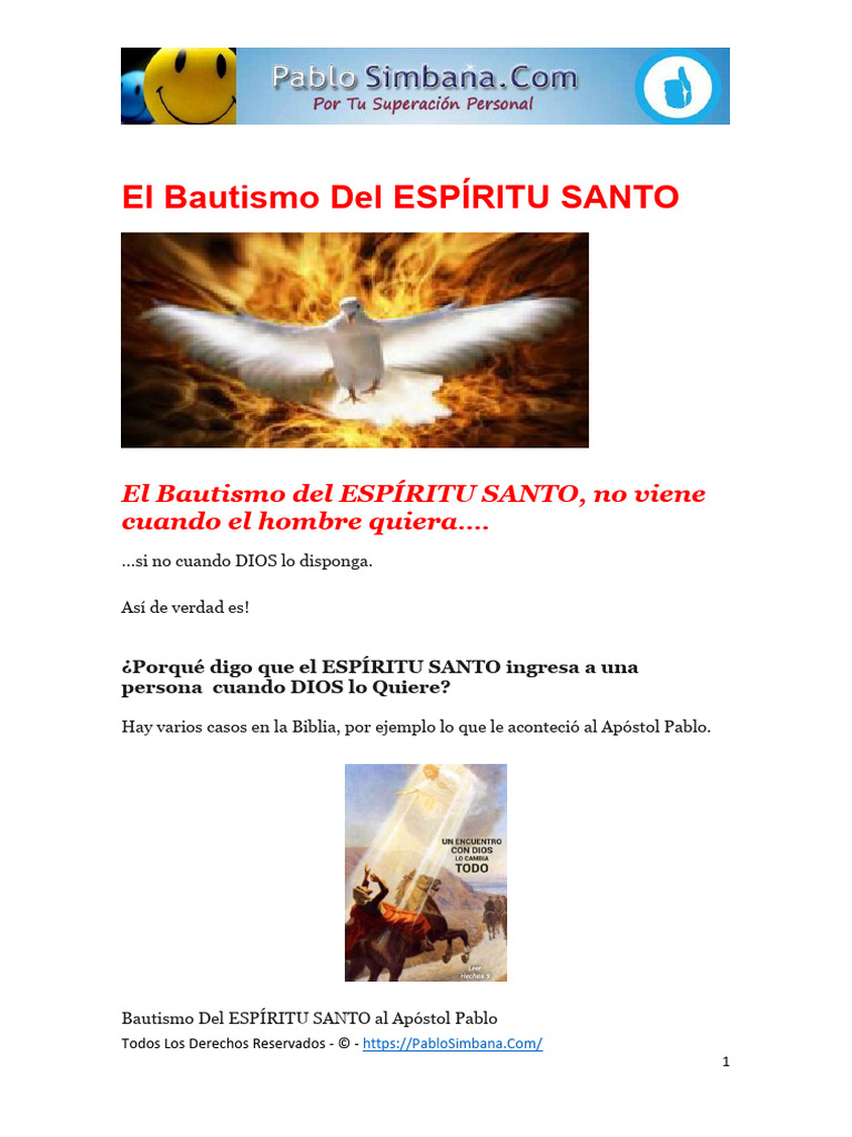 Bautismo del Espíritu Santo en Pablo | PDF | Pablo el apóstol | Cristo ...