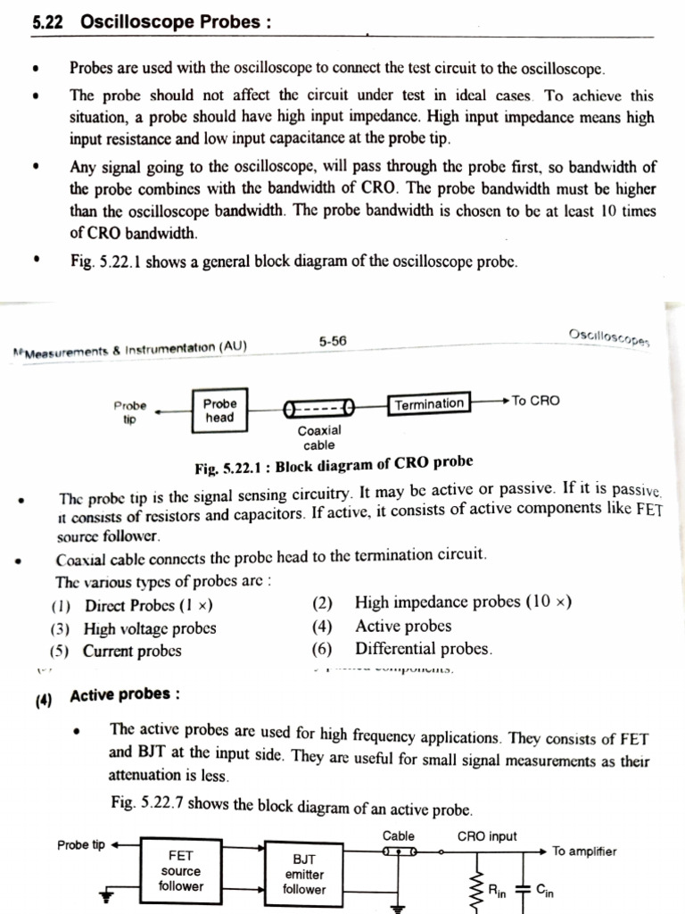 Types of Oscilloscope Probes Explained | PDF | Electrical Engineering ...
