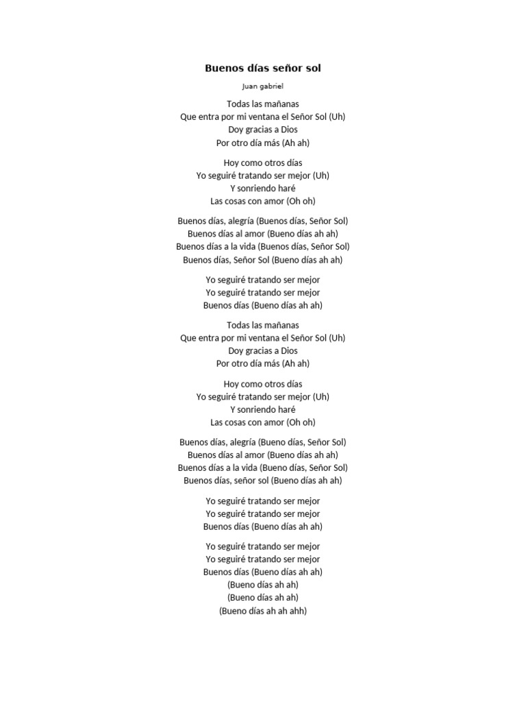 Buenos Días Señor Sol Pdf