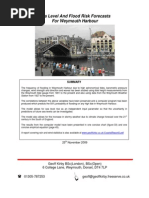 Sea Level and Flood Risk Forecasts For Weymouth Harbour