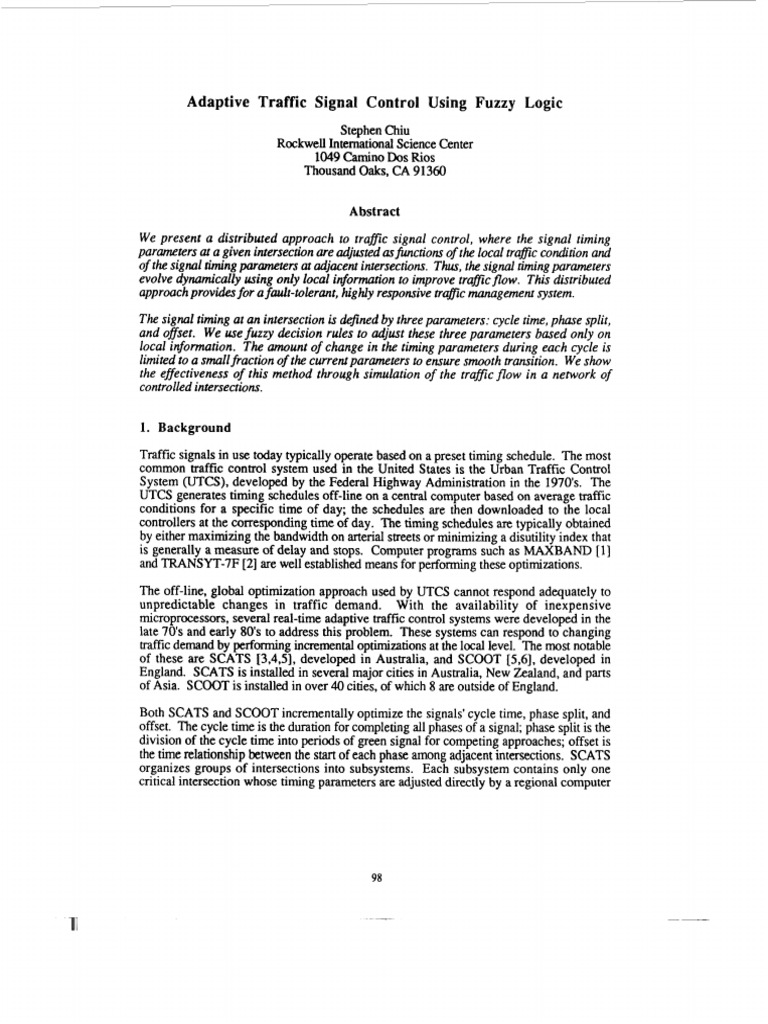 Fuzzy Logic for Adaptive Traffic Control | PDF | Traffic