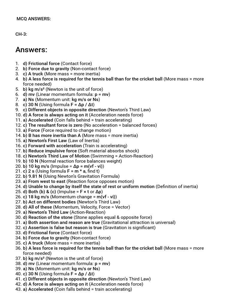 9TH PHYSICS ANNUAL MCQs ANWERS by 'Unknown' | PDF | Buoyancy | Pressure