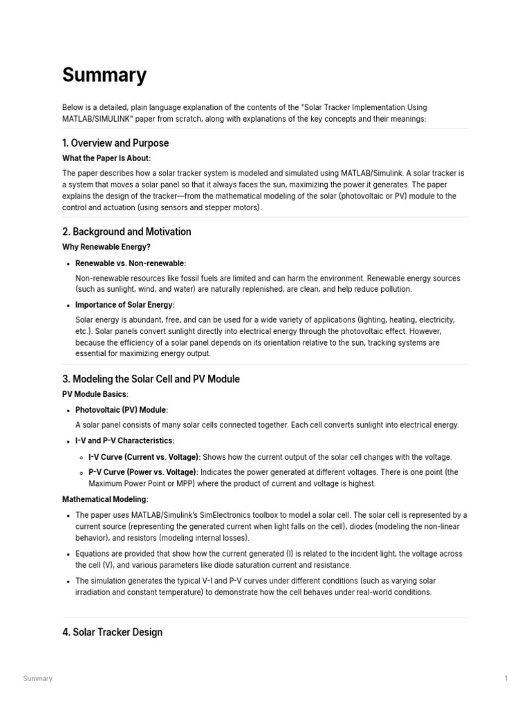 Solar Tracker System in MATLAB/SIMULINK | PDF | Solar Panel | Photovoltaics