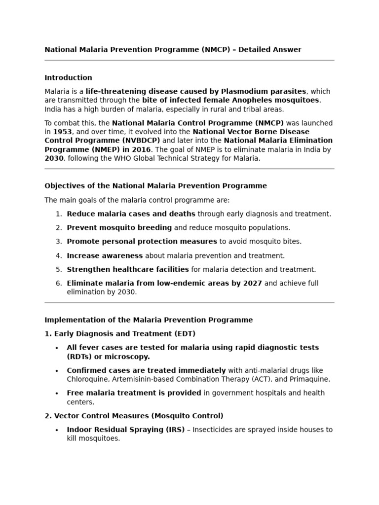 NATIONAL MALARIA ELIMINATION PROGRAMME PDF visual data 7