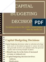 Capital Budgeting Decisions: Accepting Projects That Yields A Return Higher Than The Hurdle Rate