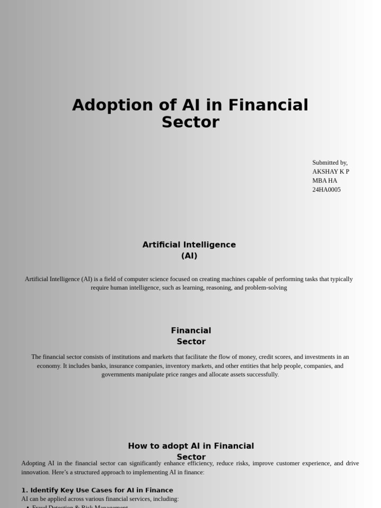 AI Adoption Strategies in Finance | PDF | Artificial Intelligence ...