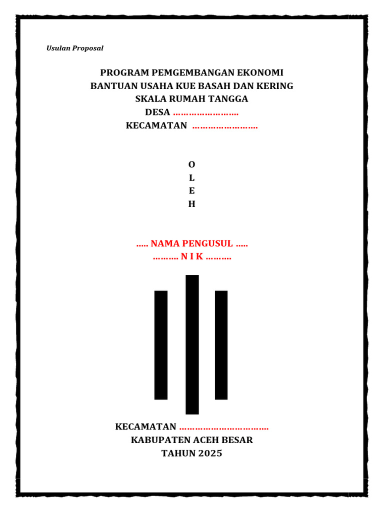 Proposal Usaha Kue Basah Dan Kering Pdf