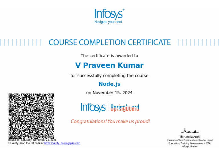 V Praveen Kumar: Node - Js | PDF